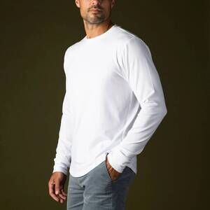 NEW LAIRD quattro cotton blend long sleeve in white